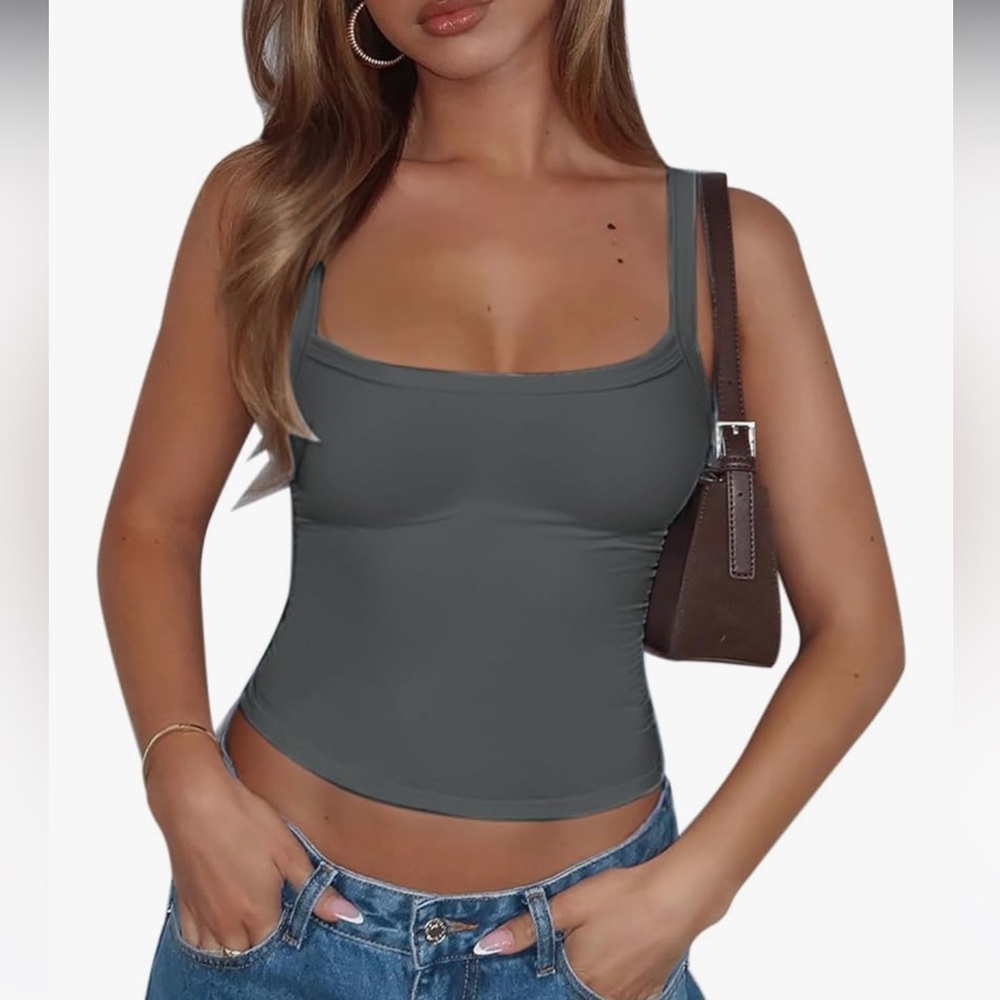 Chyrii Gray Athletic Tank Top Sports Bra NWT